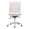 Homeroots 93 x 58.4 x 58.4 in. White Faux Leather Armless Executive Rolling Office Chair 394934 - alternate 1